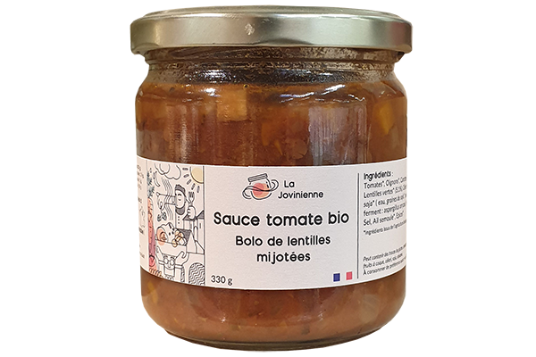 Sauce tomate bio mijotée aux lentilles - La Jovinienne